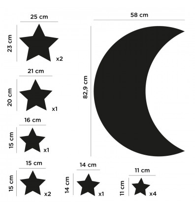 Tableau magnétique lune et étoiles