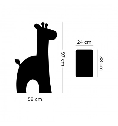 Tableau mural magnétique en forme de girafe