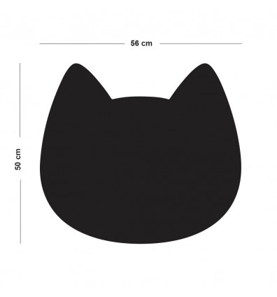 dimension Tableau magnétique ardoise murale en forme de tête de chat