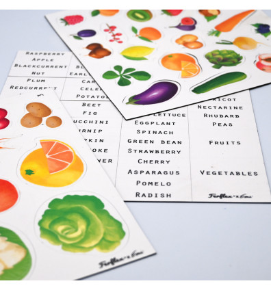 jeu magnétique fruits et légumes en anglais