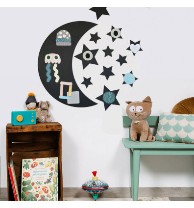 tableau magnétique murale en forme de lune pour décorer une chambre d'enfant - Ferflex