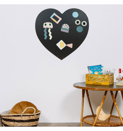 tableau magnétique mural en forme de coeur pour décorer une chambre d'enfant - Tableau pour créer un espace de jeu