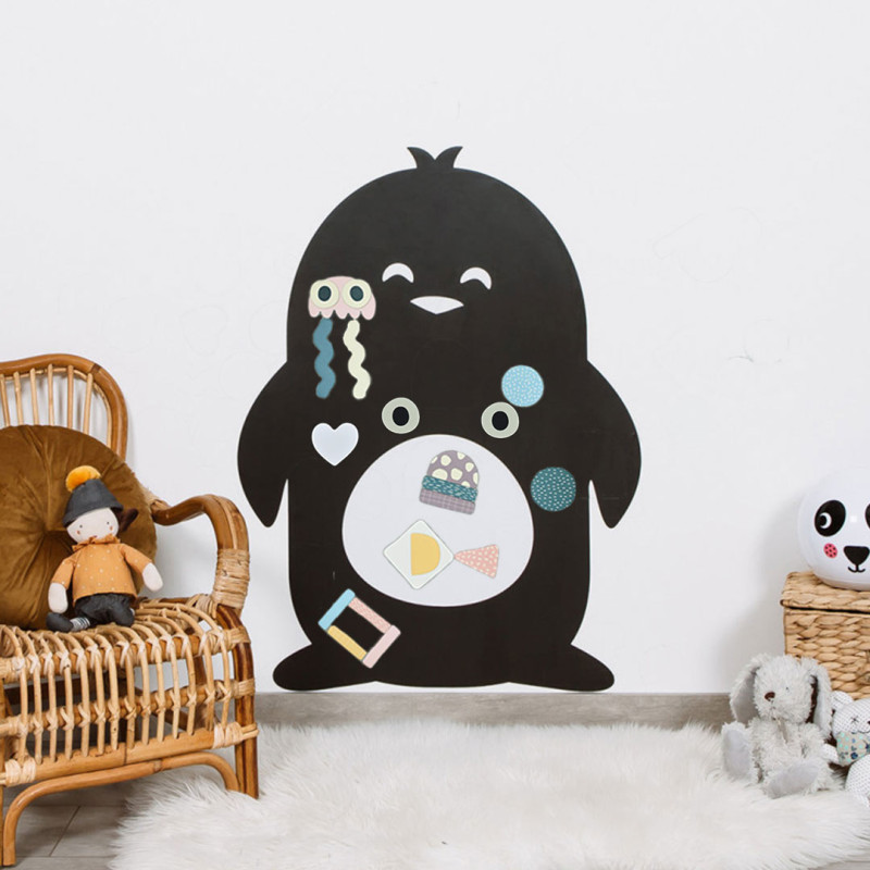 Tableau magnétique mural pingouin - tableau de jeu pour enfant - Ferflex