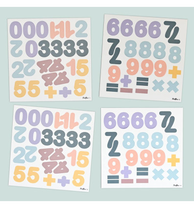 chiffres magnétiques coloris pastel - lot de 100 aimants souples pour enfant - Ferflex