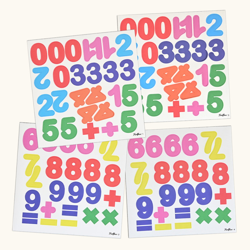 Lettres ou chiffres pour tableau magnétique - Plastique - Multicolore