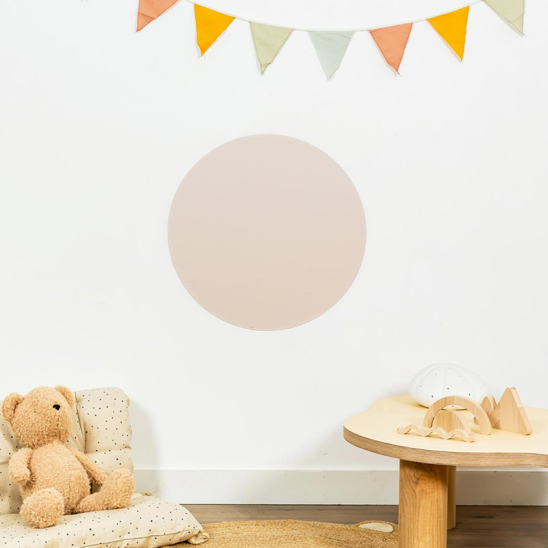 Tableau magnétique rond rose beige pour chambre d'enfant - Ferflex