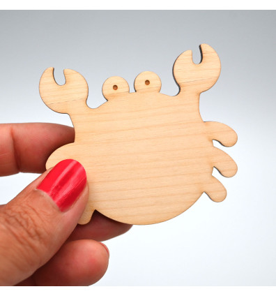 magnet en bois - forme crabe pour frigo - Ferflex