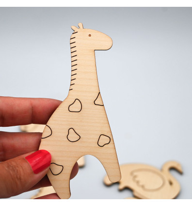 magnet en bois - forme girafe pour frigo - Ferflex