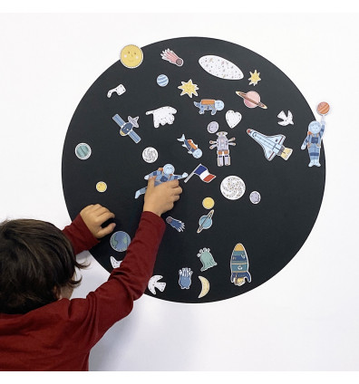 magnets pour enfant pour tableau magnétique - thème de jeu, l'espace et les fusées