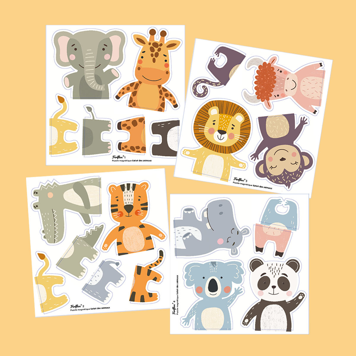 Abeillo Lot De 15 Masques Animaux Jungle Safari - Accessoires Fête Anniversaire, Déguisement Enfants & Adultes, Thème Animaux Sauvages